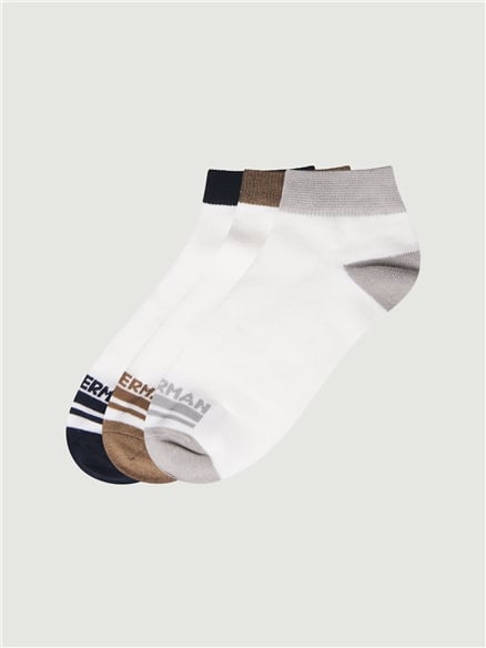 3 PACK TRAINER SOCKS - LOGO STRIPE