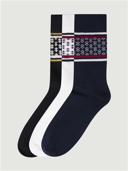 3 PACK SOCKS - PLACEMENT STRIPE