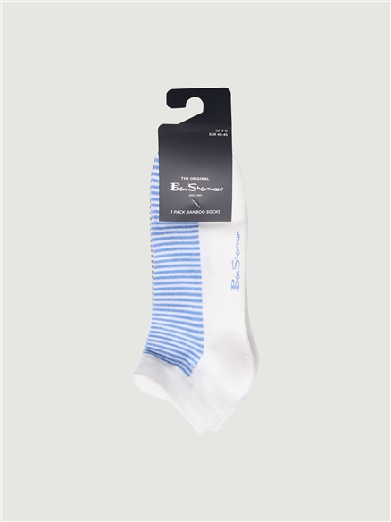 3 pack Striped Trainer Socks in Assorted