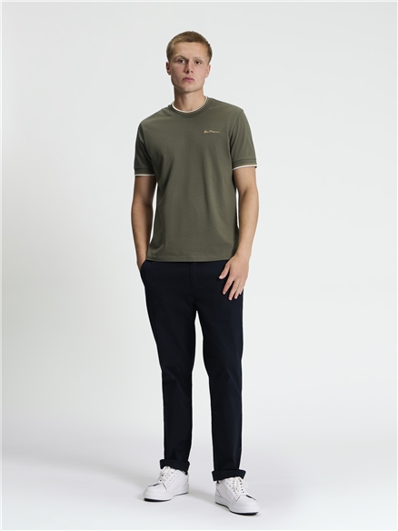 Short Sleeve Ringer Tshirt in Khaki