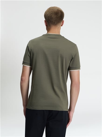 Short Sleeve Ringer Tshirt in Khaki