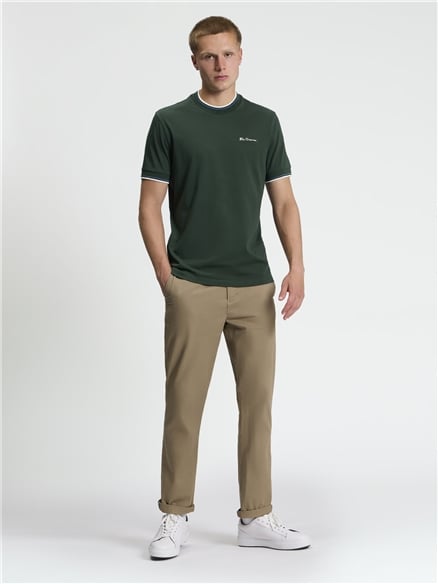 Short Sleeve Ringer Tshirt in Bottle Green