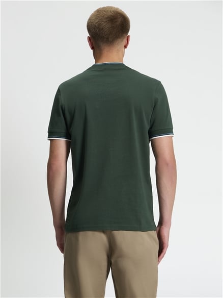 Short Sleeve Ringer Tshirt in Bottle Green