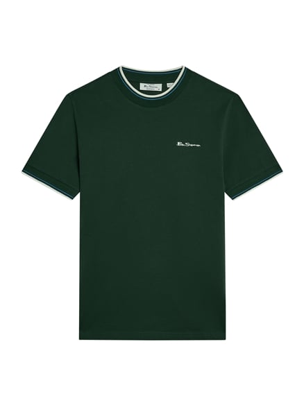 Short Sleeve Ringer Tshirt in Bottle Green