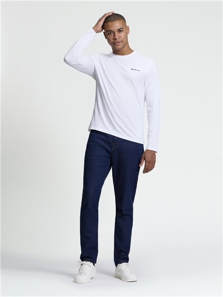 Long Sleeve Signature Tshirt in White
