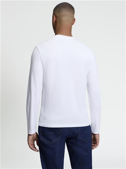 Long Sleeve Signature Tshirt in White