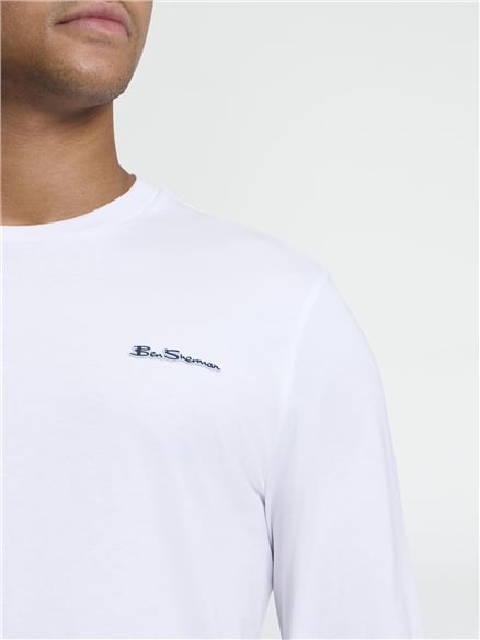 Long Sleeve Signature Tshirt in White