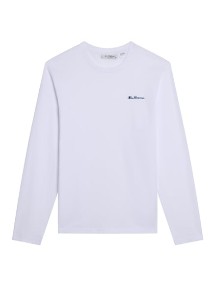 Long Sleeve Signature Tshirt in White