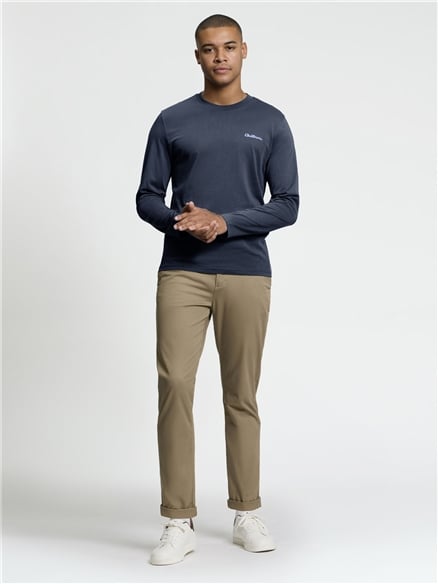 Long Sleeve Signature Tshirt in Navy