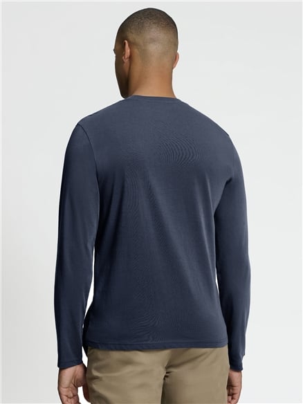 Long Sleeve Signature Tshirt in Navy