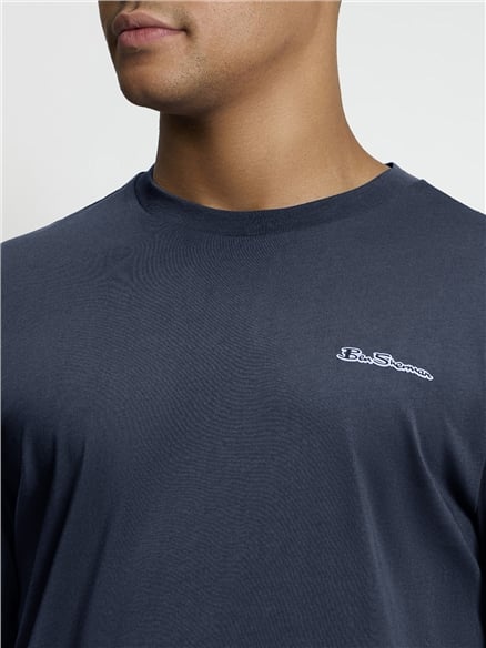 Long Sleeve Signature Tshirt in Navy