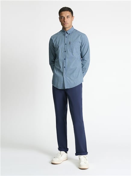 Long Sleeve Mini Mod Check Shirt in Green