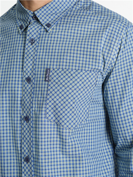 Long Sleeve Mini Mod Check Shirt in Green