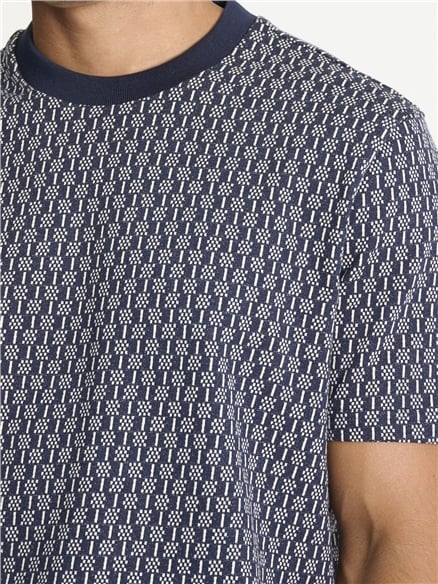 Textured Tipped Tee in Dark Navy