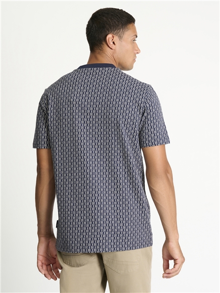 Textured Tipped Tee in Dark Navy
