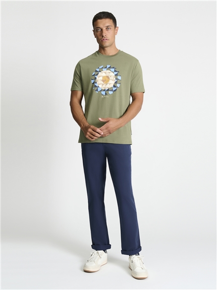 Geo Target Tee in Litchen Green