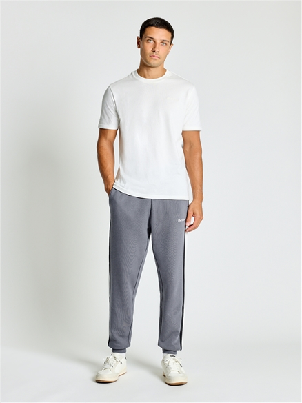 Cut & Sew Stripe Jogger in Slate