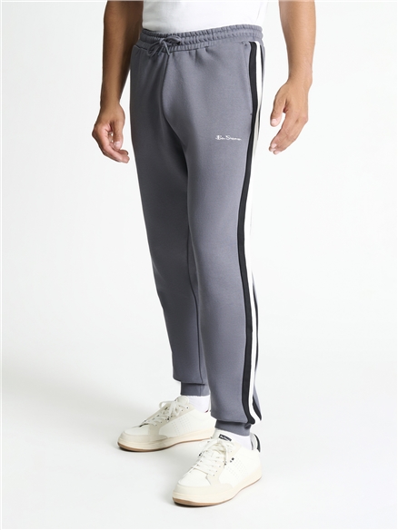 Cut & Sew Stripe Jogger in Slate