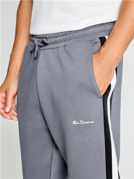 Cut & Sew Stripe Jogger in Slate