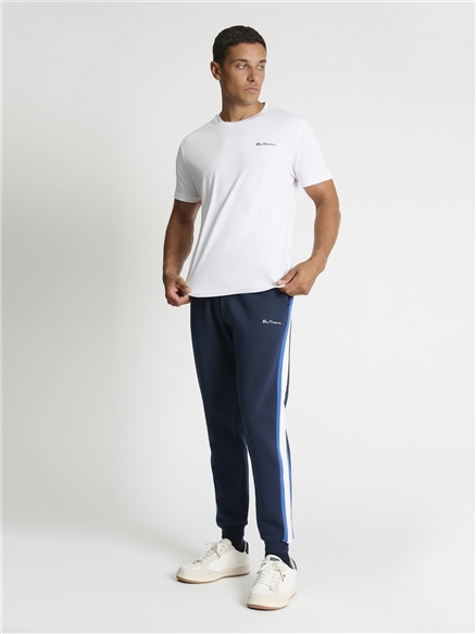 Cut & Sew Stripe Jogger in Dark Navy