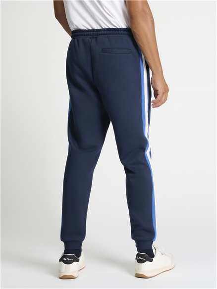 Cut & Sew Stripe Jogger in Dark Navy