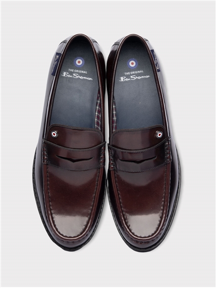 Burgundy Leather Loafer Shoes