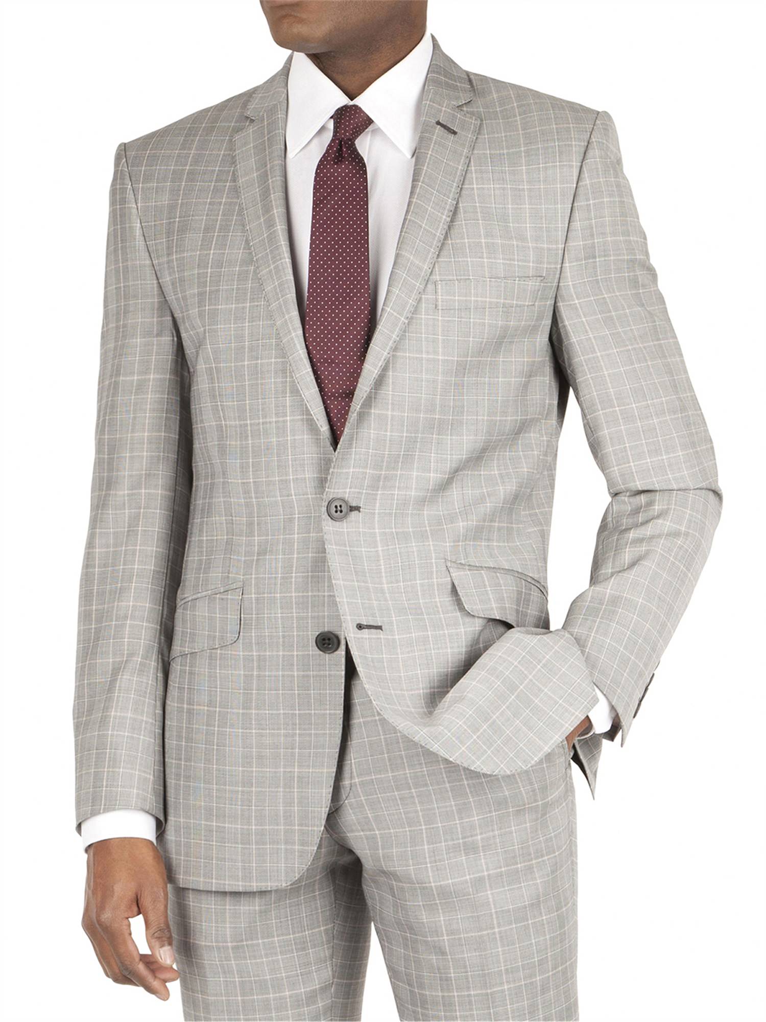 Grey Check Kings Fit Suit Jacket