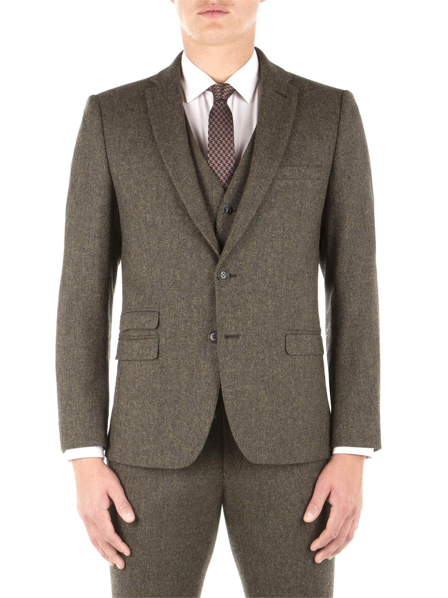 Rifle Green British Tweed Camden Fit Suit