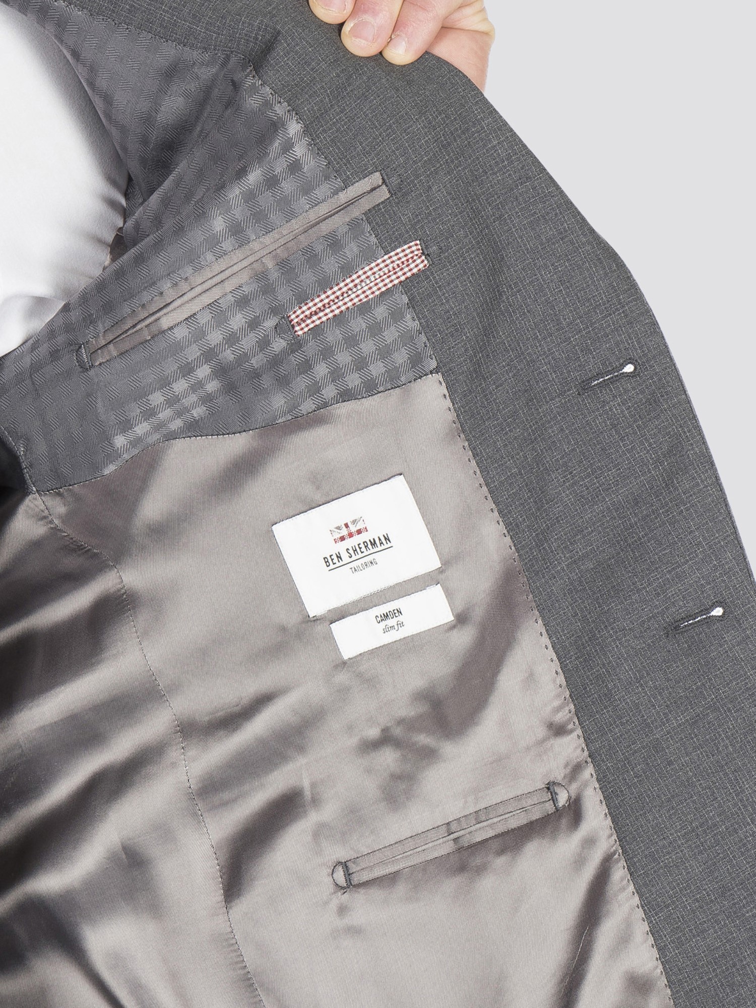 Smoked Grey Broken Check Suit Jacket