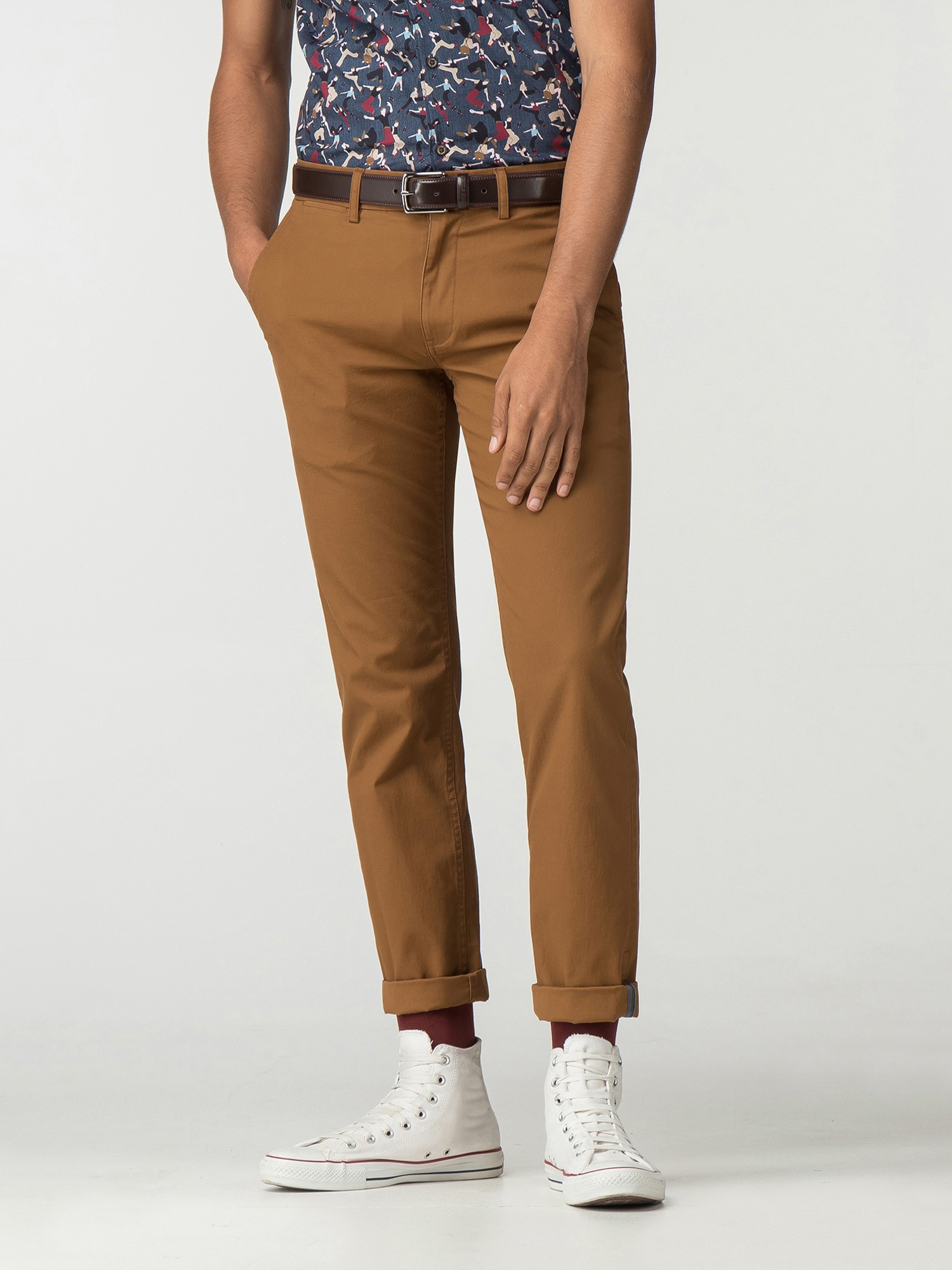 Camel Brown Slim Stretch Chino