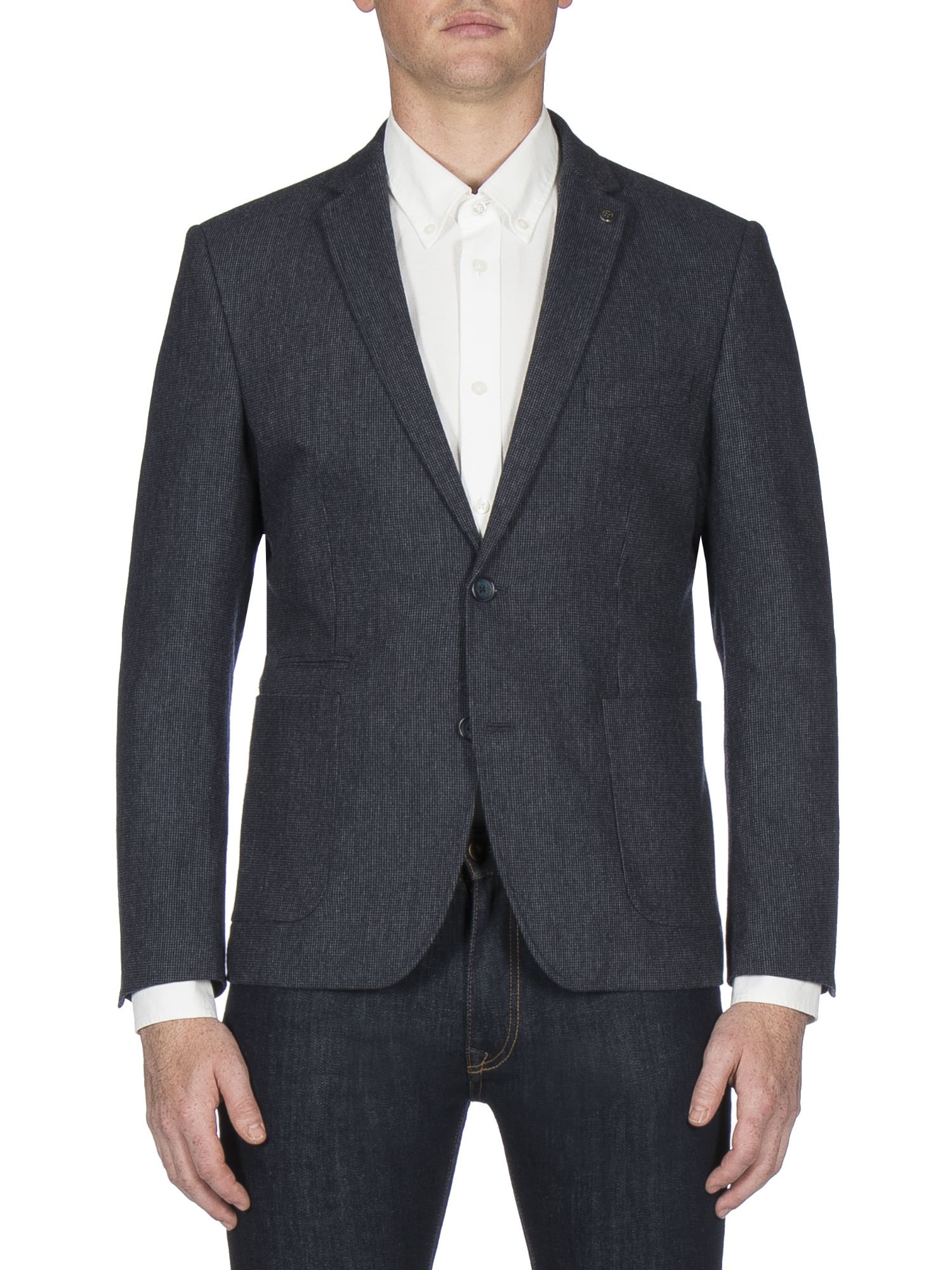 Navy Blue Micro Texture Jacket