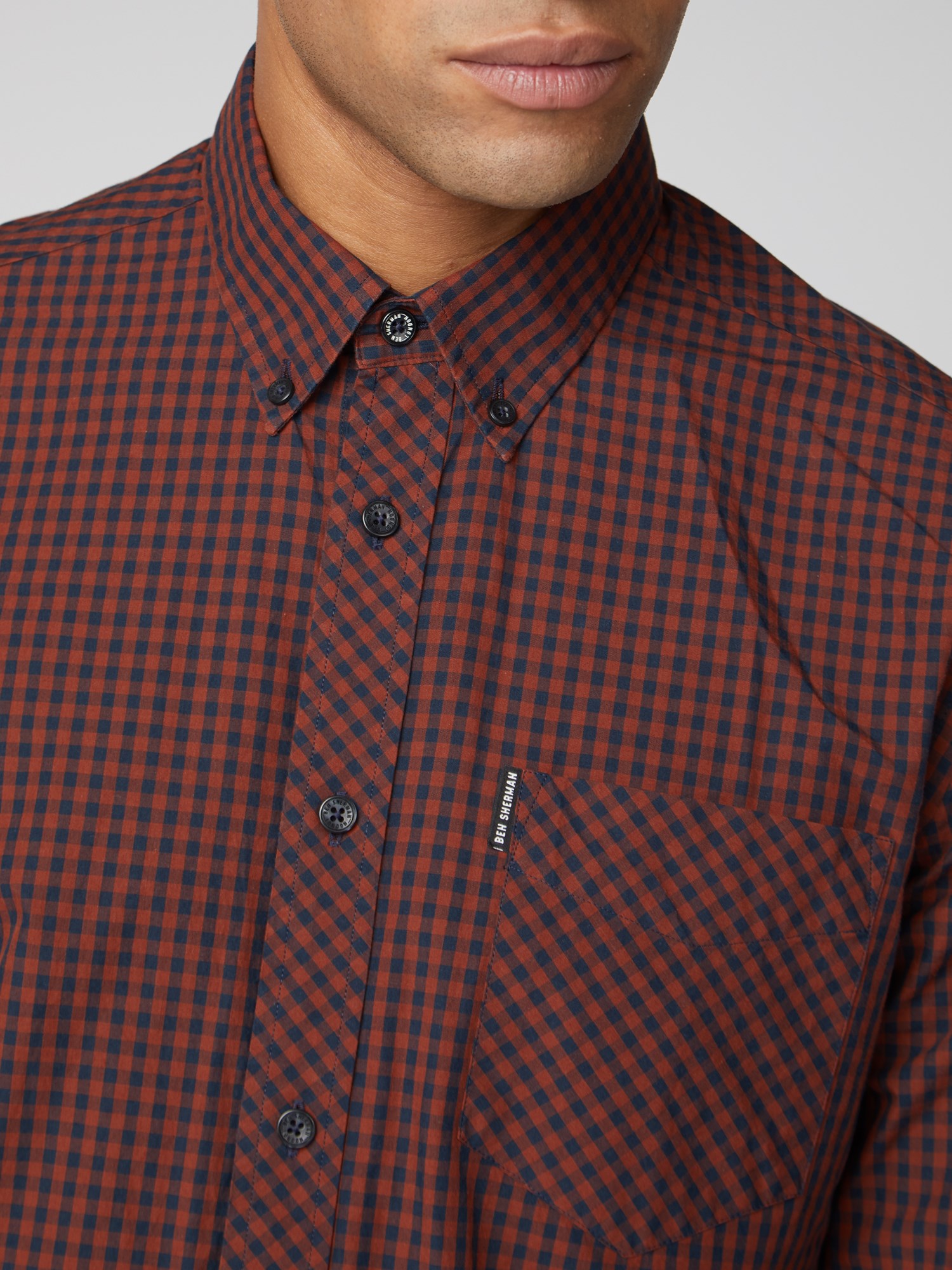 Brown Long Sleeve Core Gingham Shirt