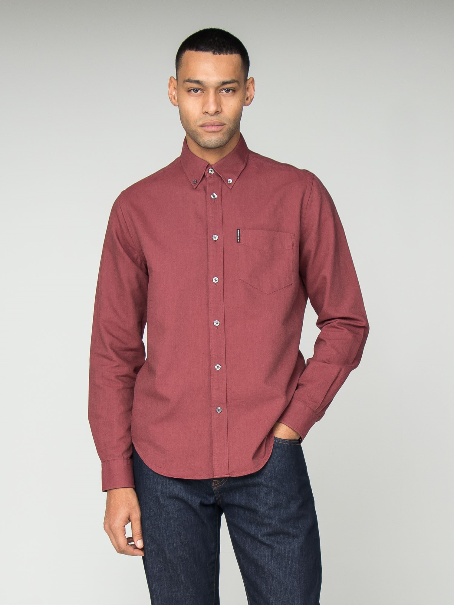 Long Sleeve Red Oxford Shirt