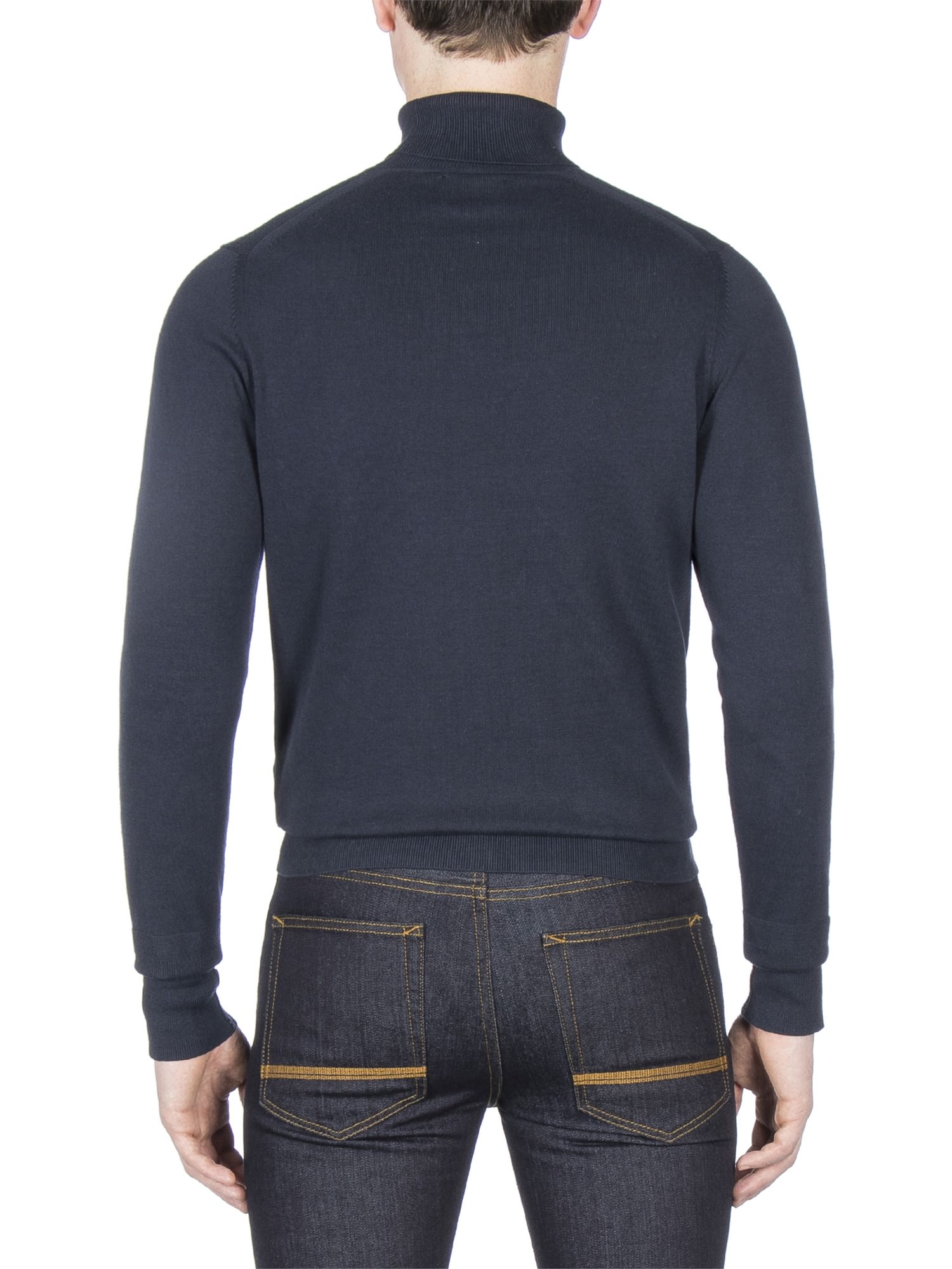 Navy Roll Neck Jumper