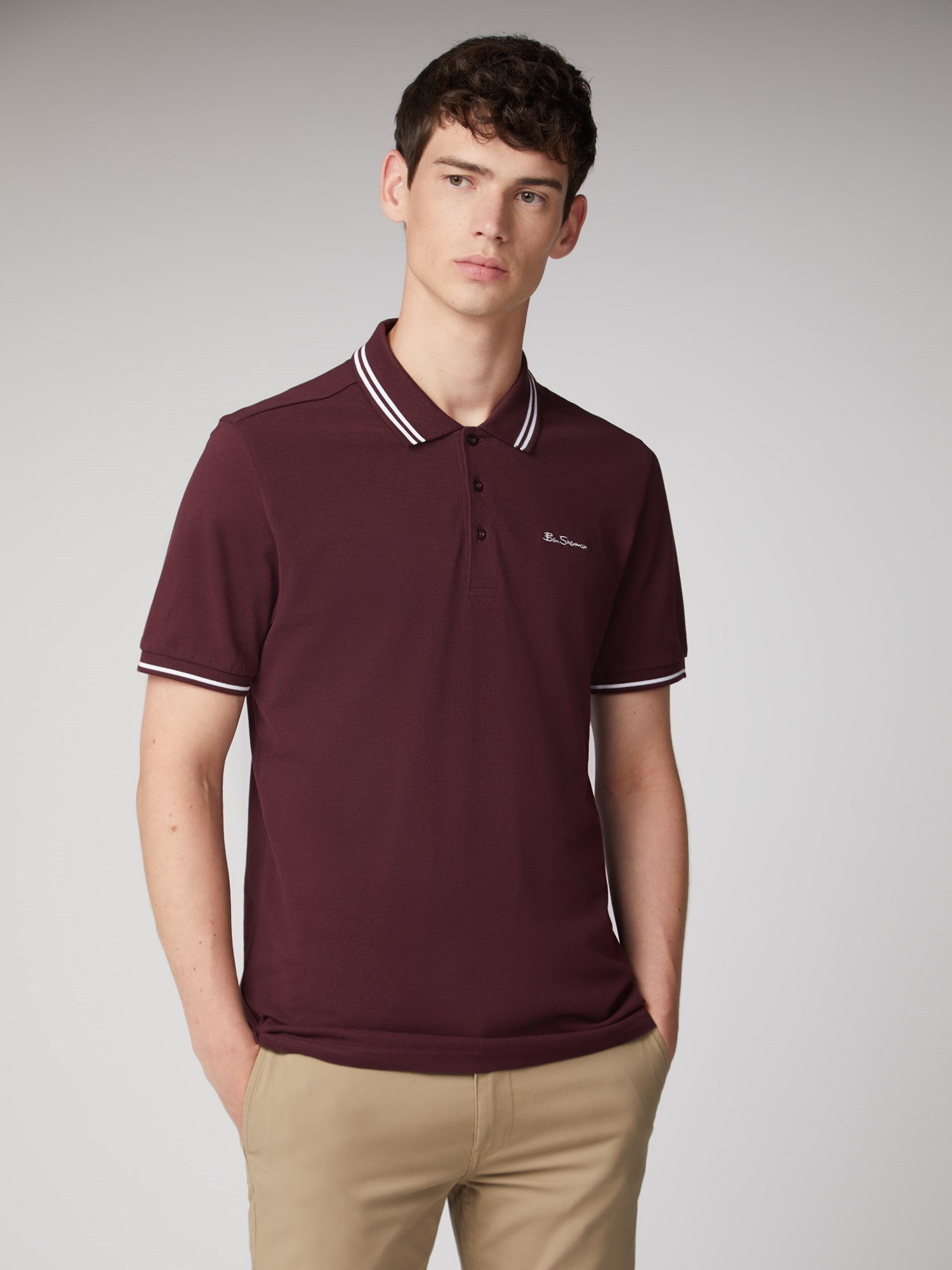 Polo shirt maroon and white hotsell