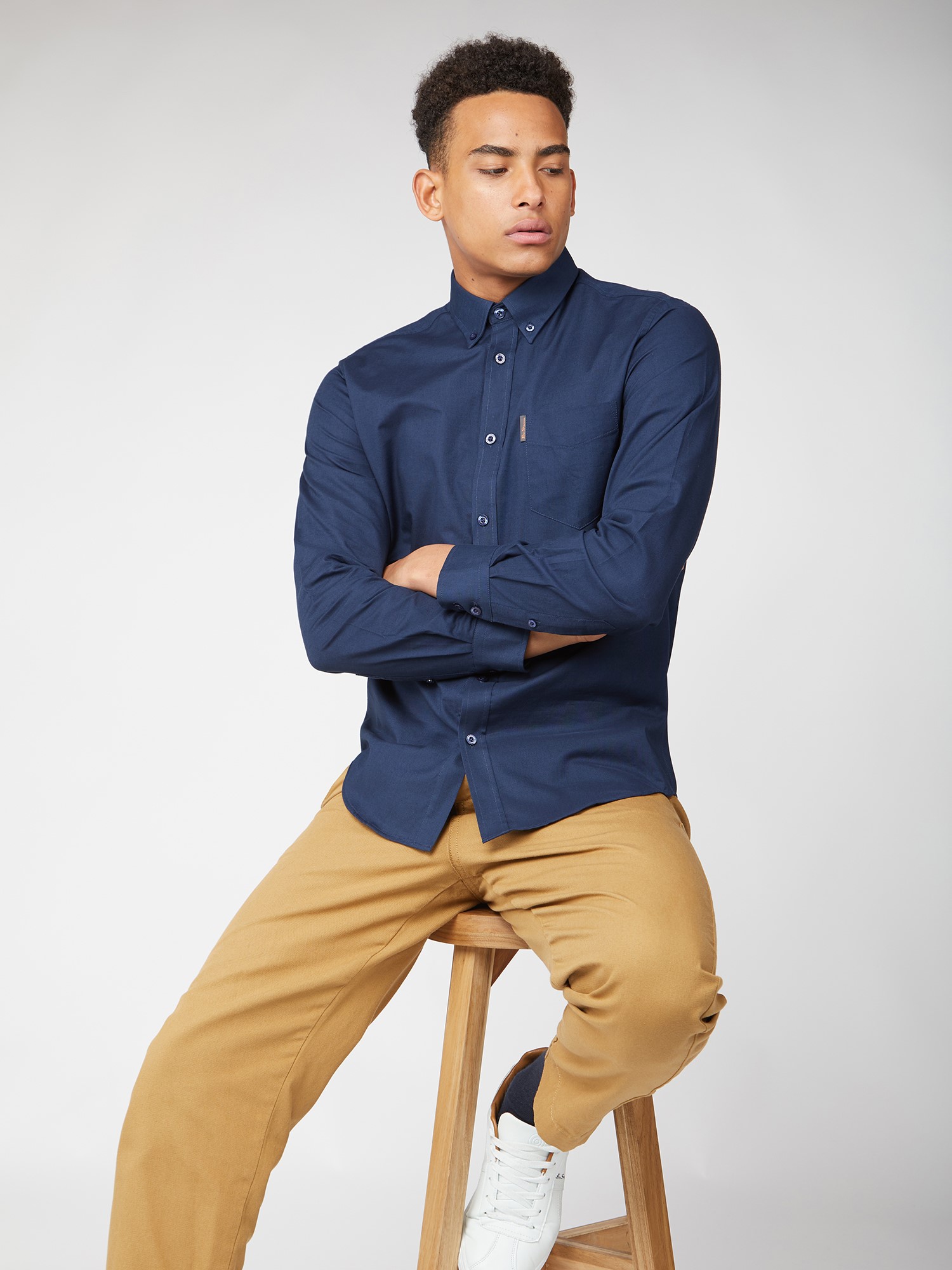 Long Sleeve Oxford Shirt - Dark Navy - Ben Sherman UK