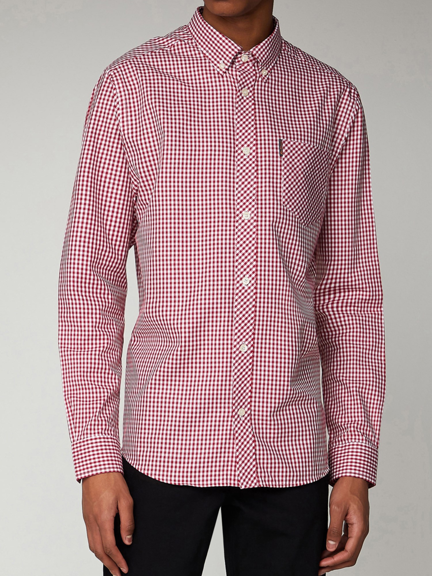 Long Sleeve Gingham Shirt - Red