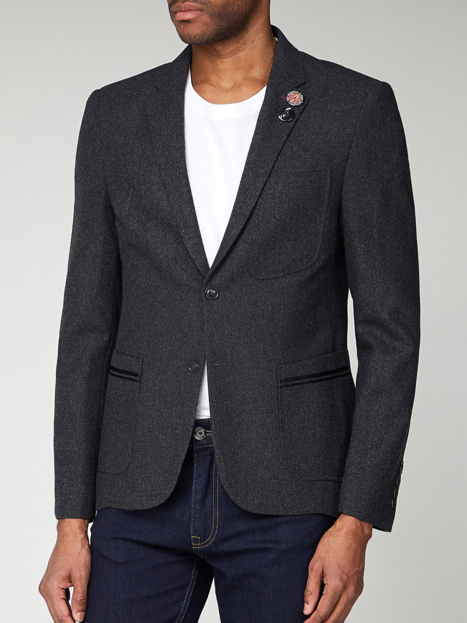 Charcoal Tipped Flannel Blazer