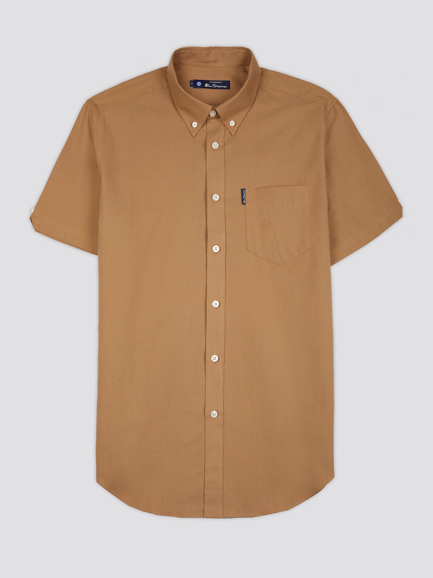 Short Sleeve Oxford Shirt - Camel