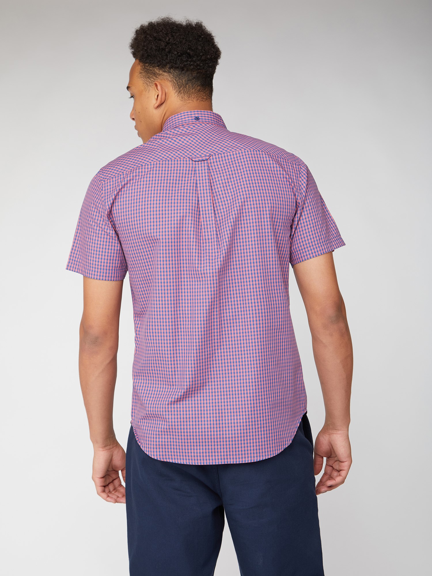 Short Sleeve Gingham Shirt - Rose - Ben Sherman UK