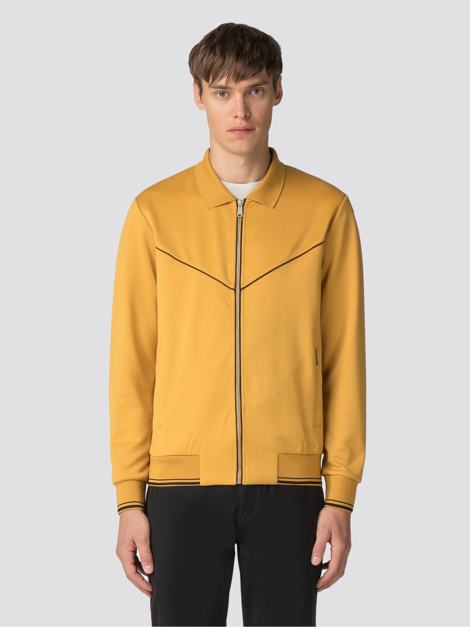 Men s Yellow Tricot Track Top Sports Jacket Ben Sherman