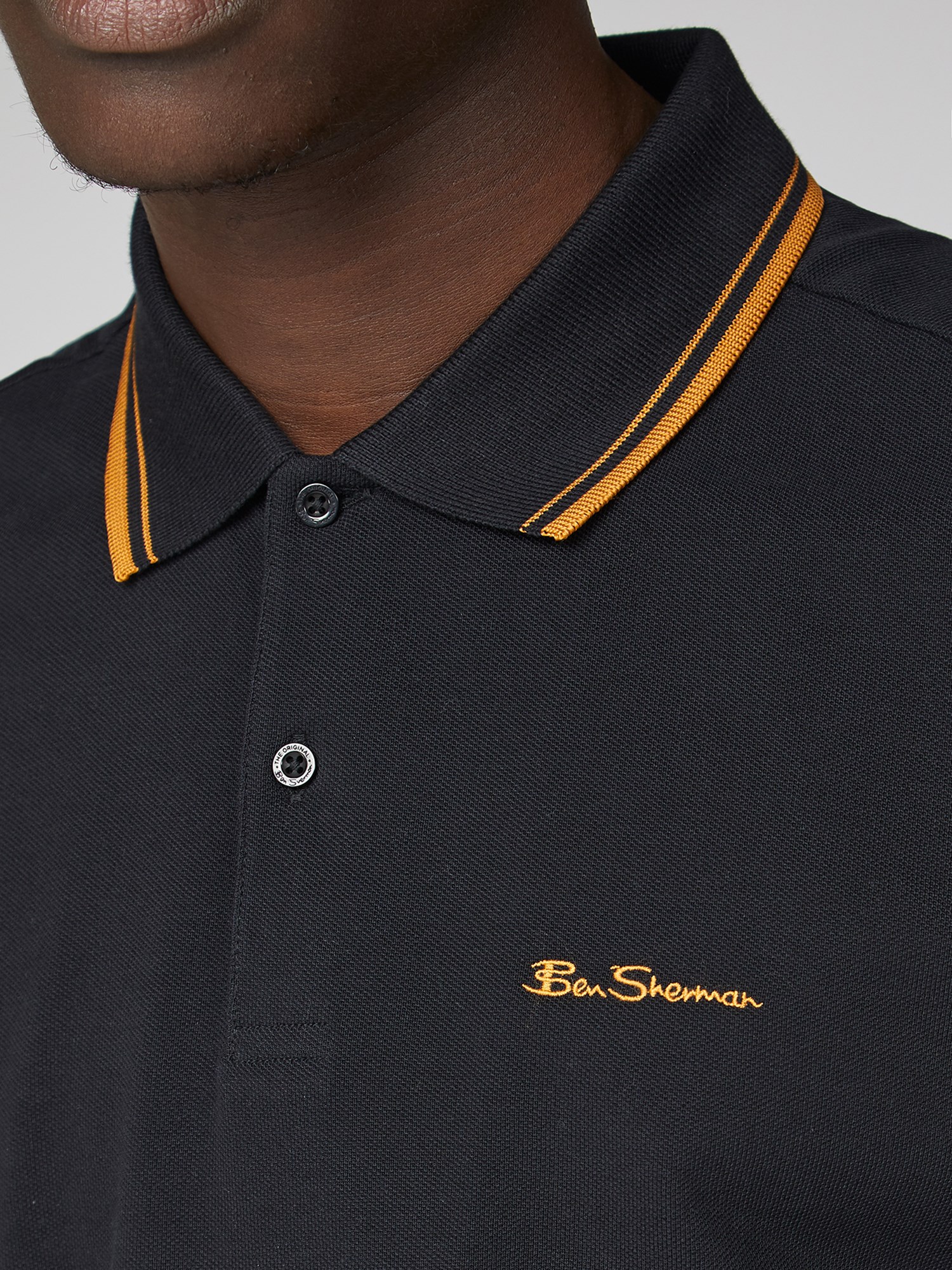 Romford Tipped Polo Shirt - Barely Black