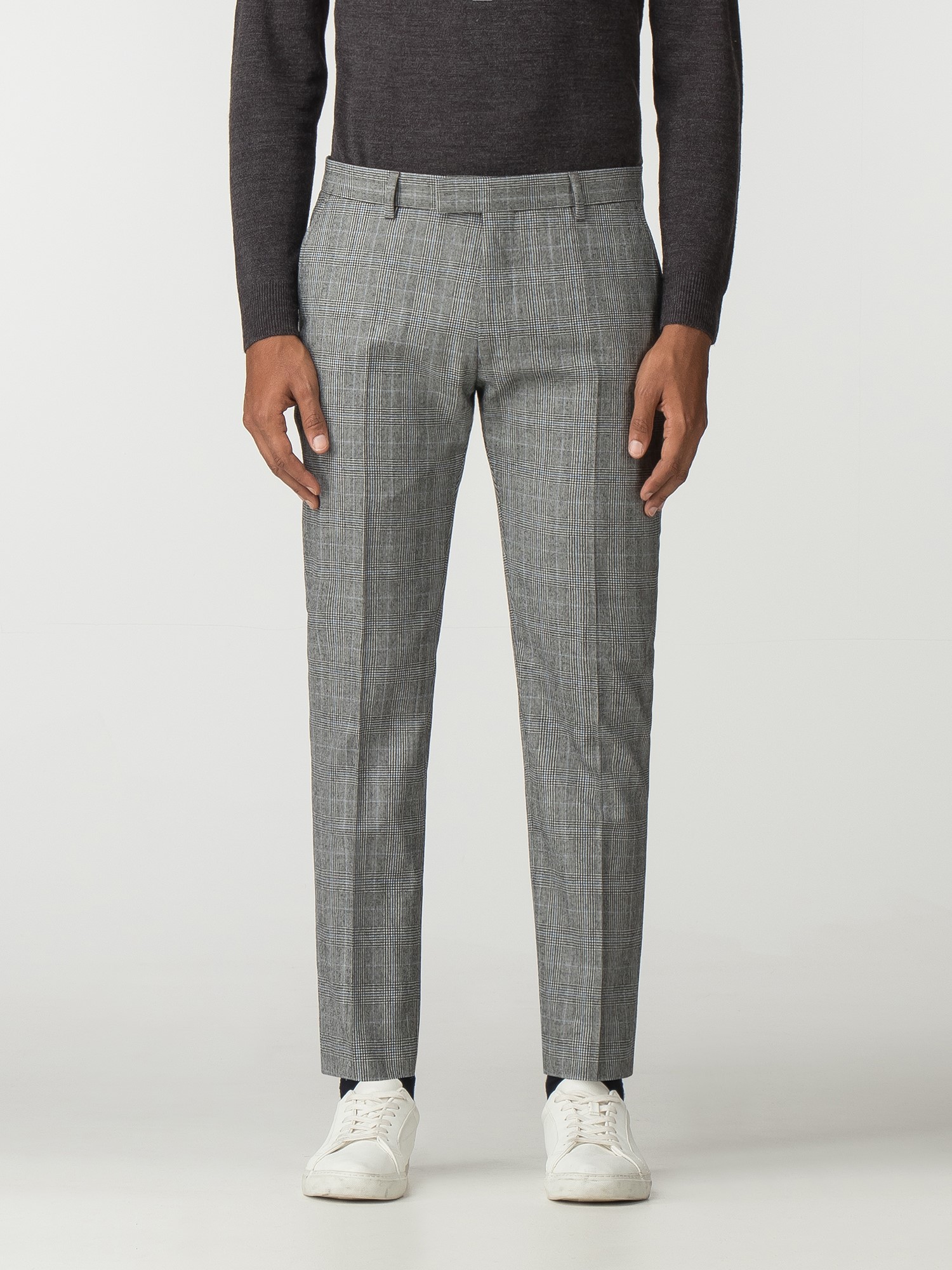 British Grey Prince of Wales Mod Check Camden Fit Trouser