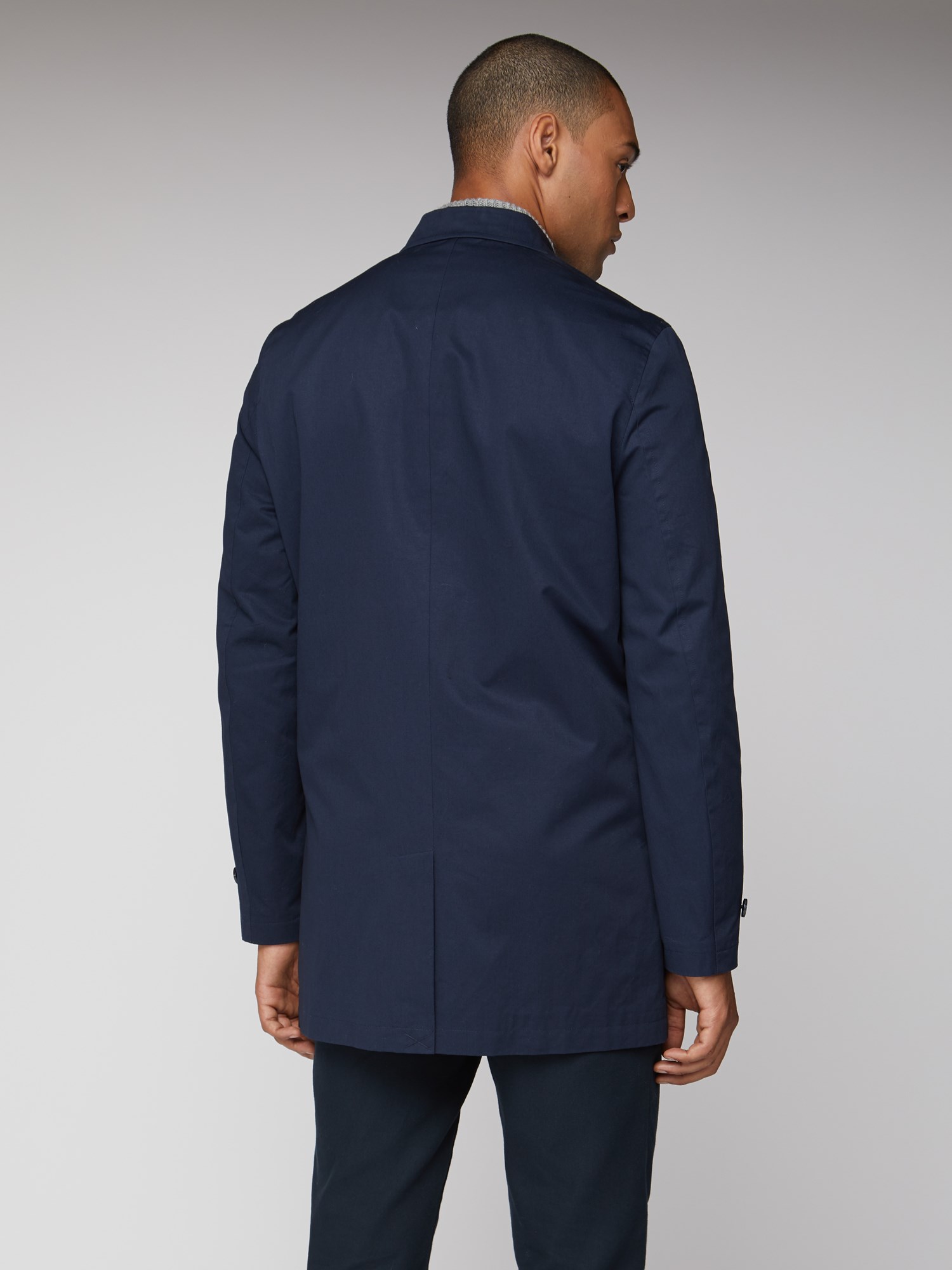 Navy Cotton Mac