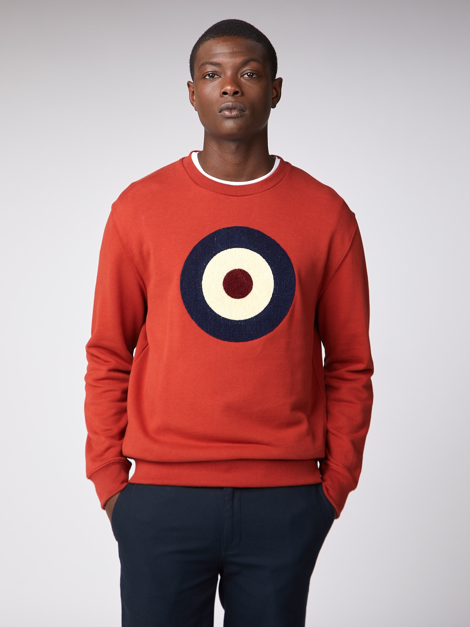 Mens Orange Target Sweatshirt Mod Jumper Ben Sherman Est 196