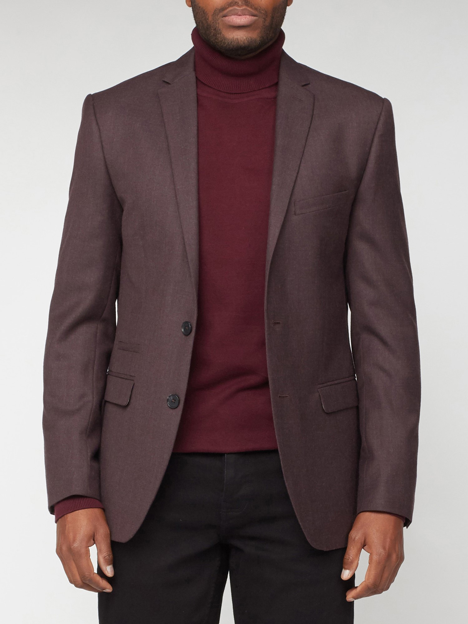 Merlot Flannel Slim Fit Suit