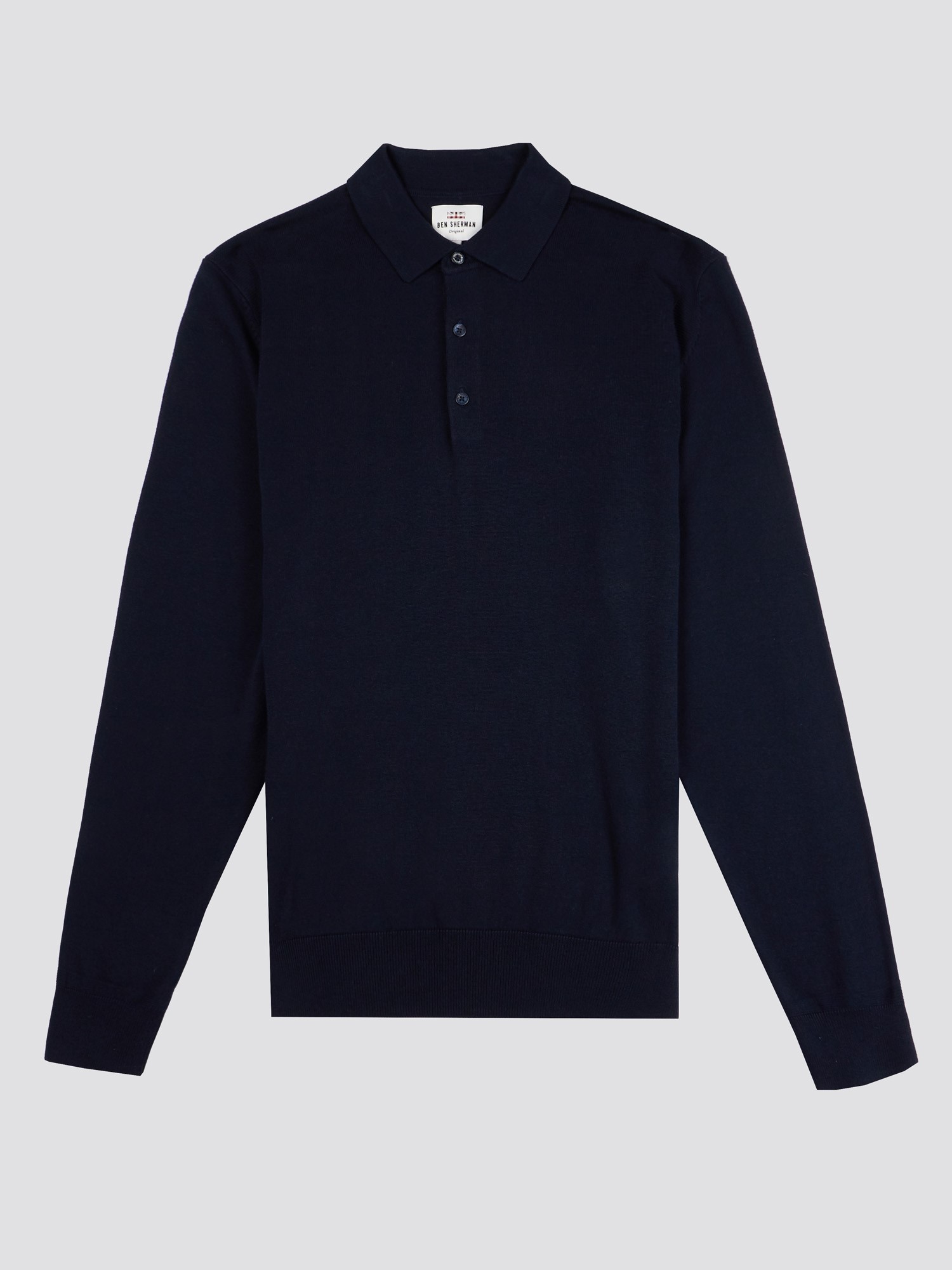 Long Sleeve Knitted Polo Shirt