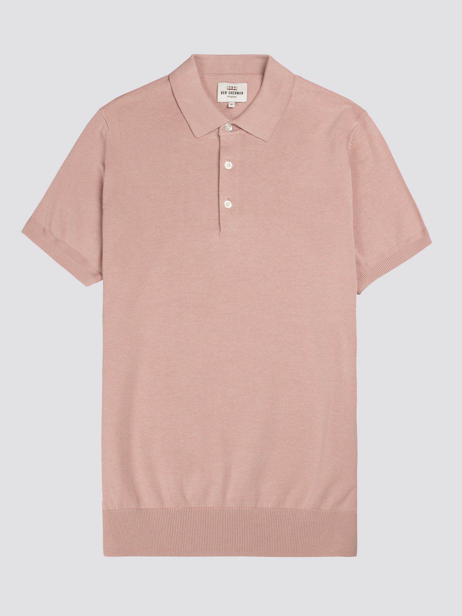 Light Pink Short Sleeve Knitted Polo Shirt