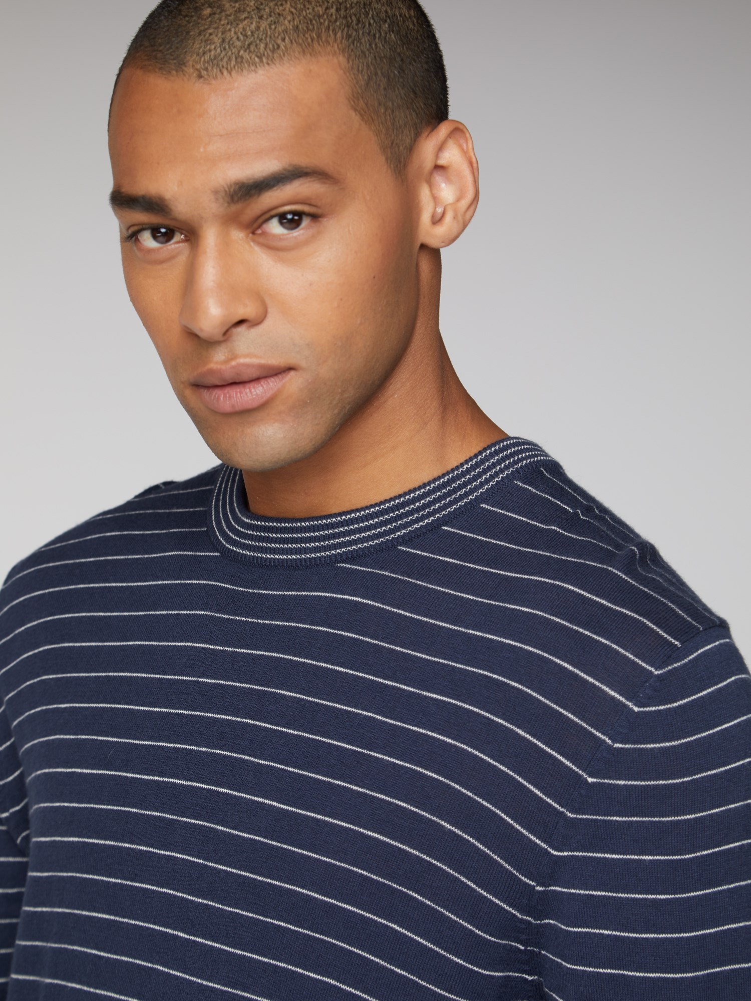 Fine Stripe Crew Neck Jumper