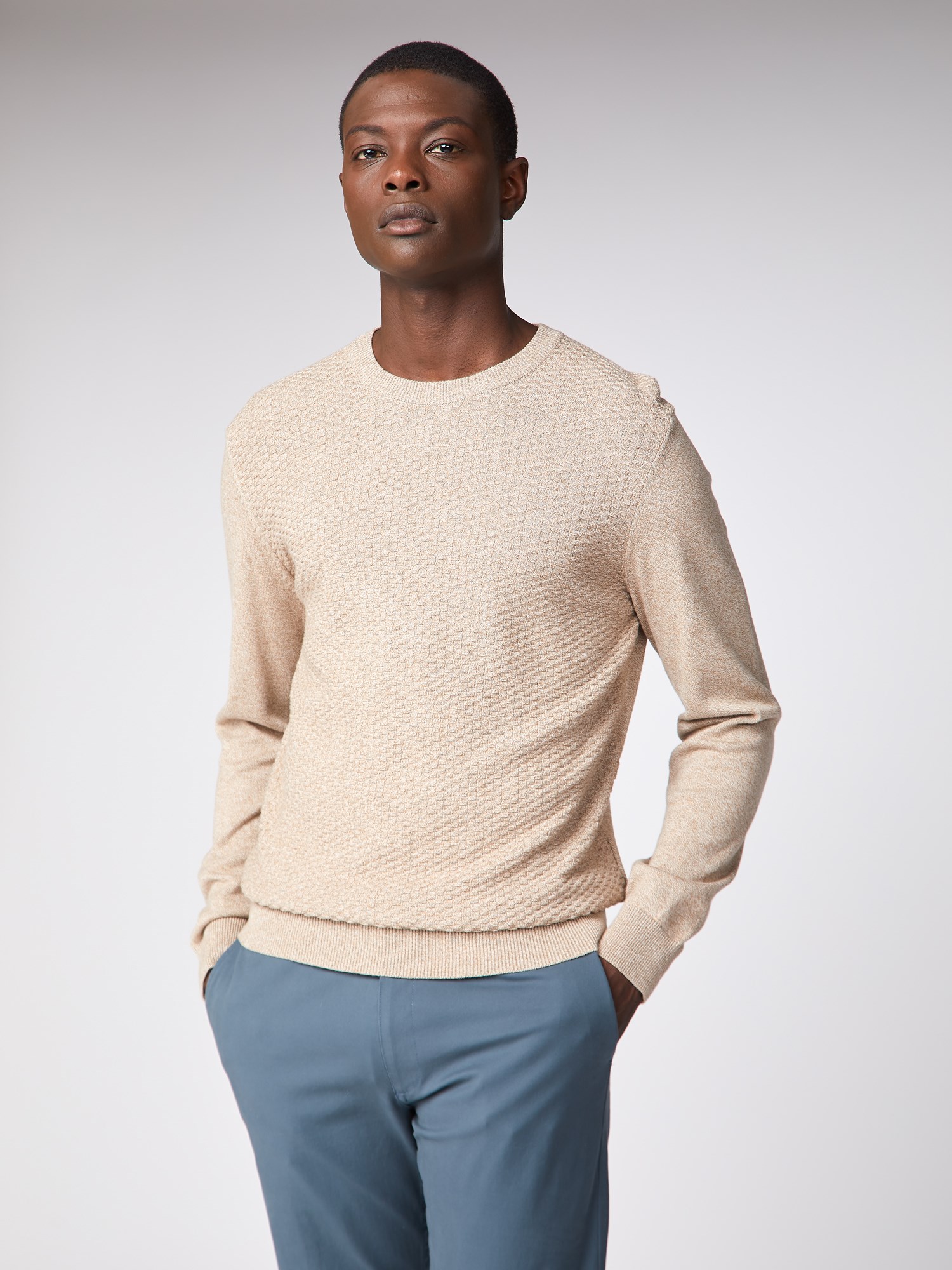 Beige crew neck jumper best sale